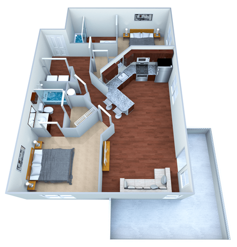 a floor plan of a one bedroom apartment with a bathroom and a living room with a fireplace